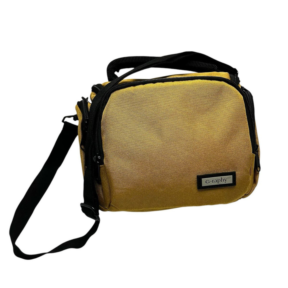 G-Raphy Camera Case Bag DSLR Camera Bag Gold Canvas Adjustable Strap